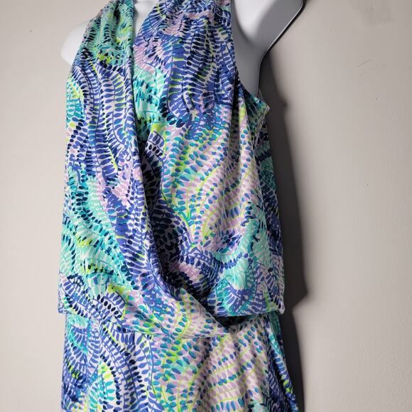 Lilly Pulitzer Womens Dress S Multicolor Tropical Print Sleeveless Blouson Style - Picture 2 of 7